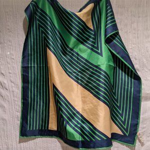 VINTAGE | Graphic Navy & Green Scarf